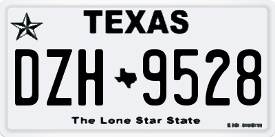 TX license plate DZH9528