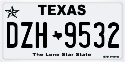 TX license plate DZH9532