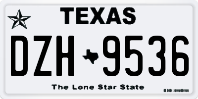 TX license plate DZH9536