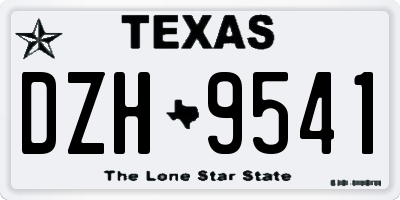 TX license plate DZH9541