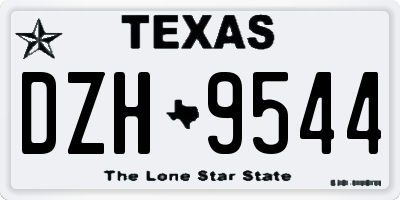 TX license plate DZH9544