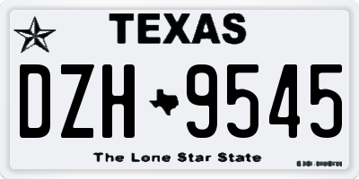 TX license plate DZH9545