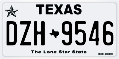 TX license plate DZH9546