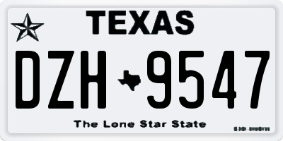 TX license plate DZH9547