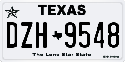 TX license plate DZH9548