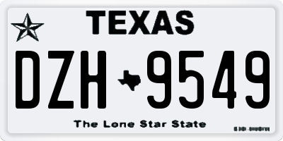 TX license plate DZH9549