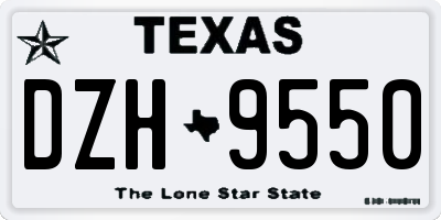 TX license plate DZH9550