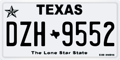 TX license plate DZH9552