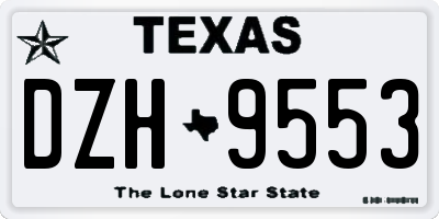 TX license plate DZH9553