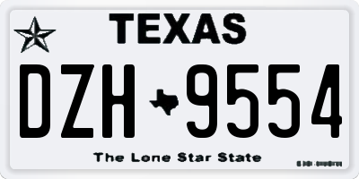 TX license plate DZH9554