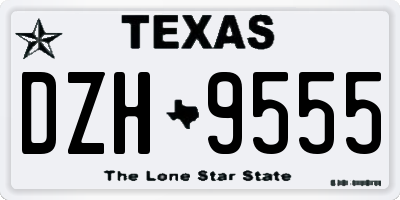 TX license plate DZH9555