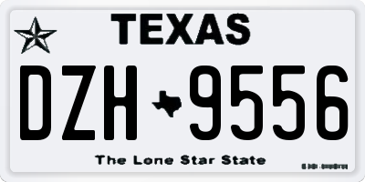 TX license plate DZH9556