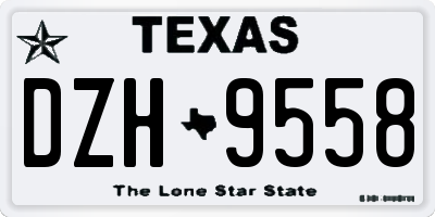 TX license plate DZH9558