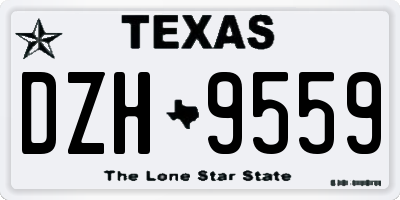 TX license plate DZH9559