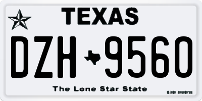 TX license plate DZH9560