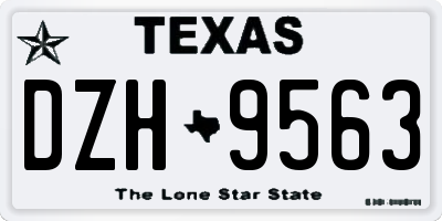 TX license plate DZH9563