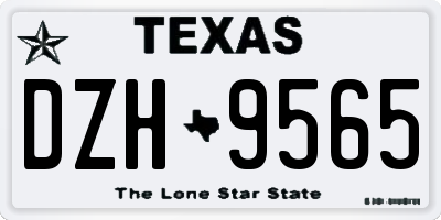 TX license plate DZH9565