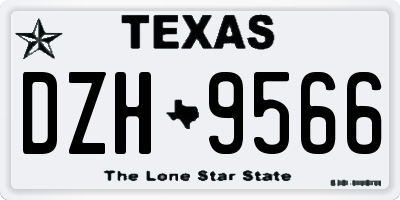 TX license plate DZH9566