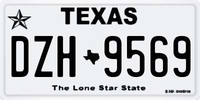 TX license plate DZH9569