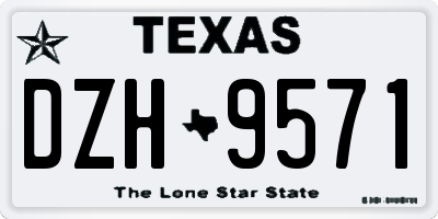 TX license plate DZH9571