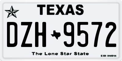 TX license plate DZH9572