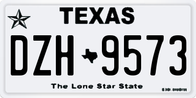 TX license plate DZH9573
