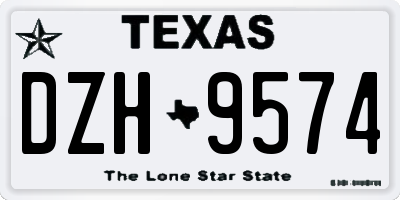 TX license plate DZH9574