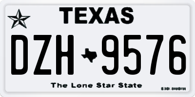 TX license plate DZH9576