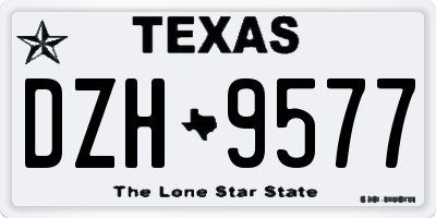 TX license plate DZH9577