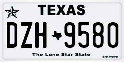 TX license plate DZH9580