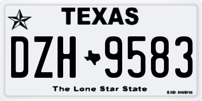 TX license plate DZH9583
