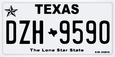 TX license plate DZH9590