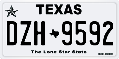 TX license plate DZH9592