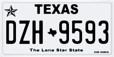 TX license plate DZH9593