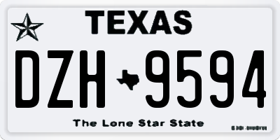 TX license plate DZH9594