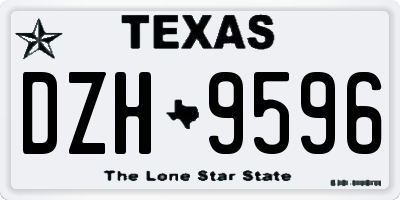TX license plate DZH9596