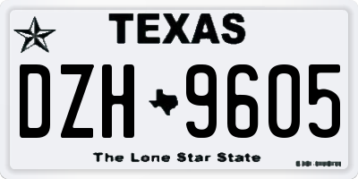 TX license plate DZH9605