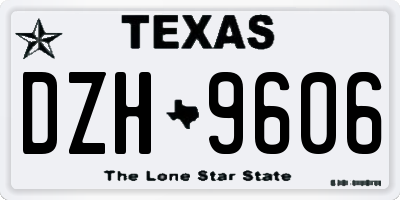 TX license plate DZH9606