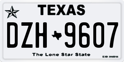 TX license plate DZH9607