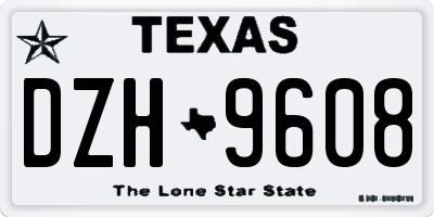 TX license plate DZH9608