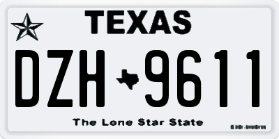 TX license plate DZH9611