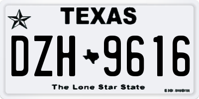 TX license plate DZH9616