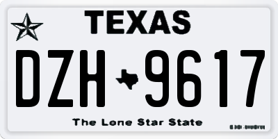 TX license plate DZH9617