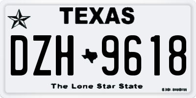 TX license plate DZH9618