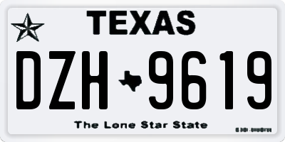 TX license plate DZH9619