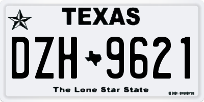 TX license plate DZH9621
