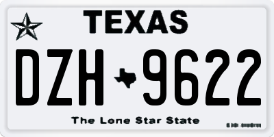TX license plate DZH9622