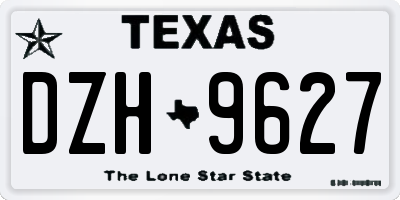 TX license plate DZH9627