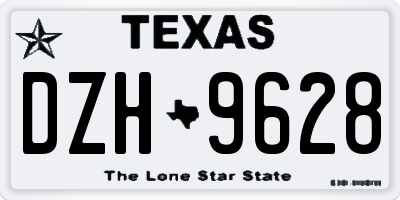 TX license plate DZH9628