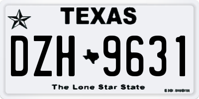 TX license plate DZH9631